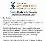 Scholarships in Netherlands 2027